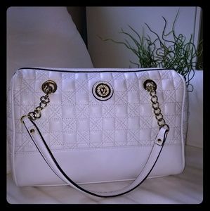 Anne Klein White Quilted Satchel